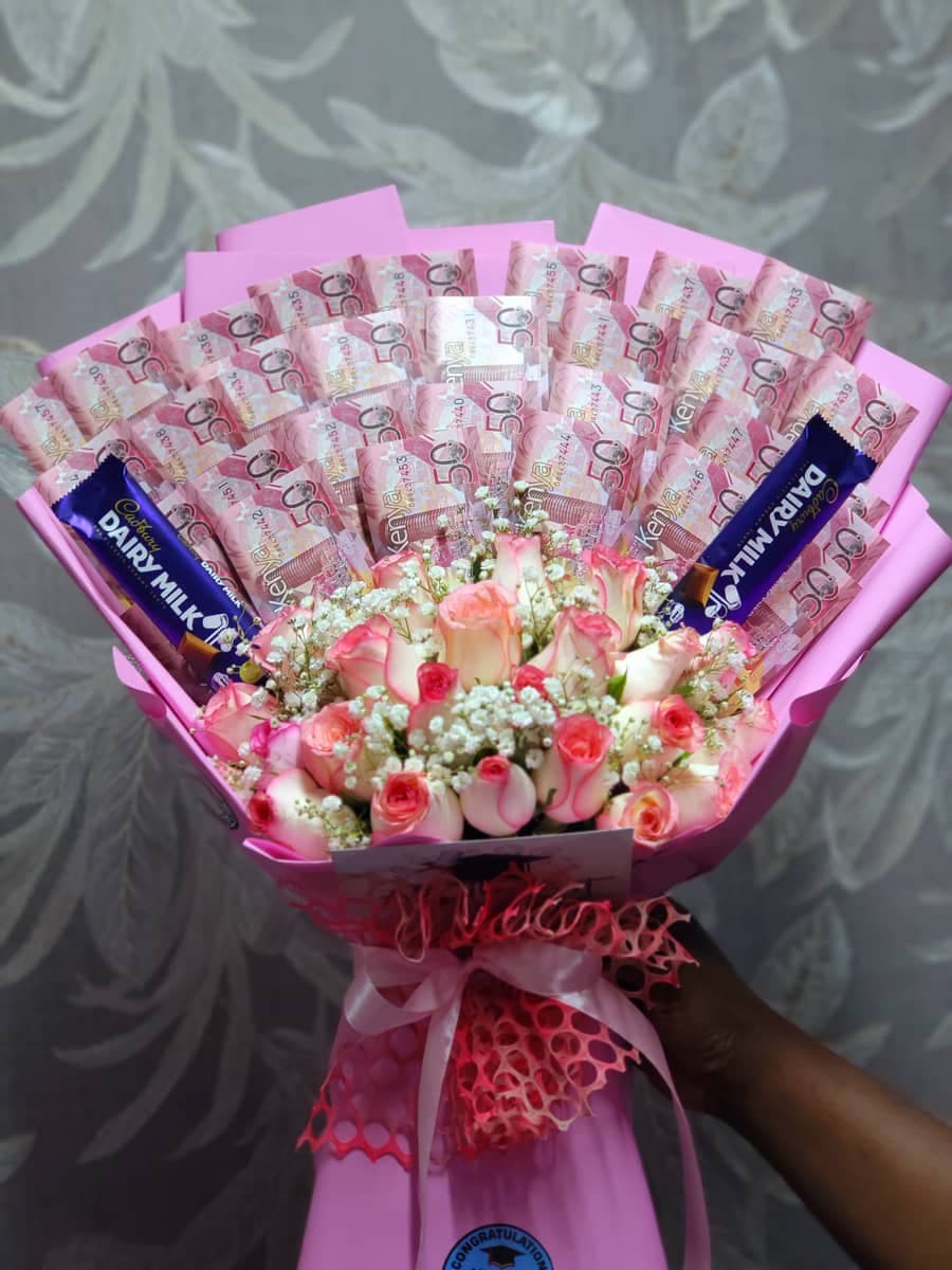 Flat money bouquet - Premium flower delivery Nairobi CBD, Westlands, Karen | Whispers Floral Gifts