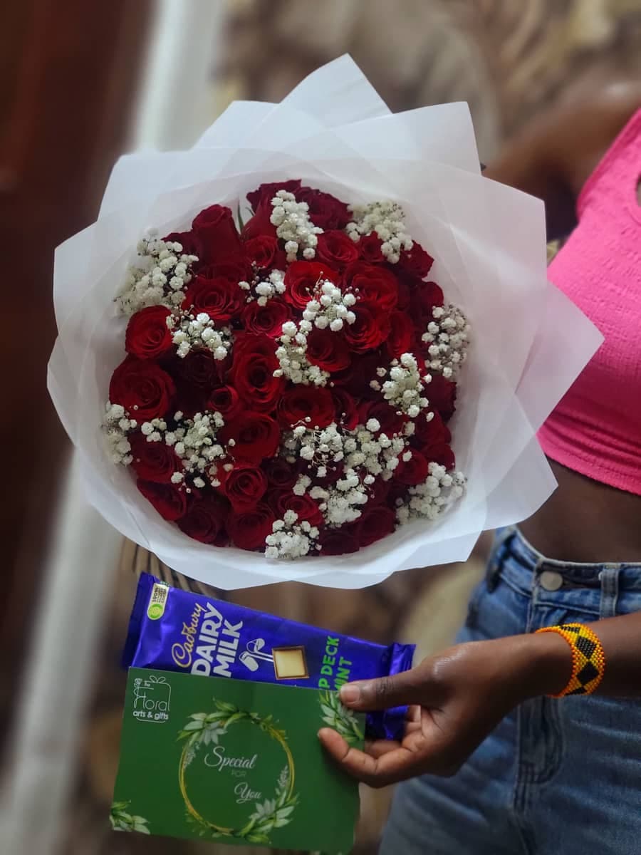 Crimson Love Rose & Chocolate Gift Set - Premium flower delivery Nairobi CBD, Westlands, Karen | Whispers Floral Gifts