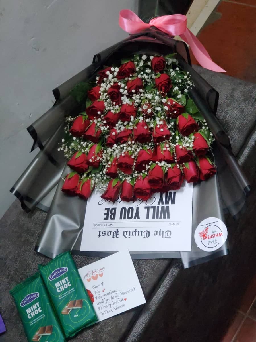 Luxury Red Roses flower bouquet - Premium flower delivery Nairobi CBD, Westlands, Karen | Whispers Floral Gifts
