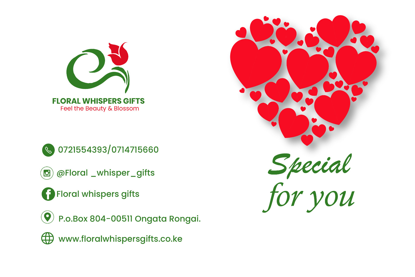 Special for You Gift Card — gifts delivered in Nairobi by Floral Whispers Gifts