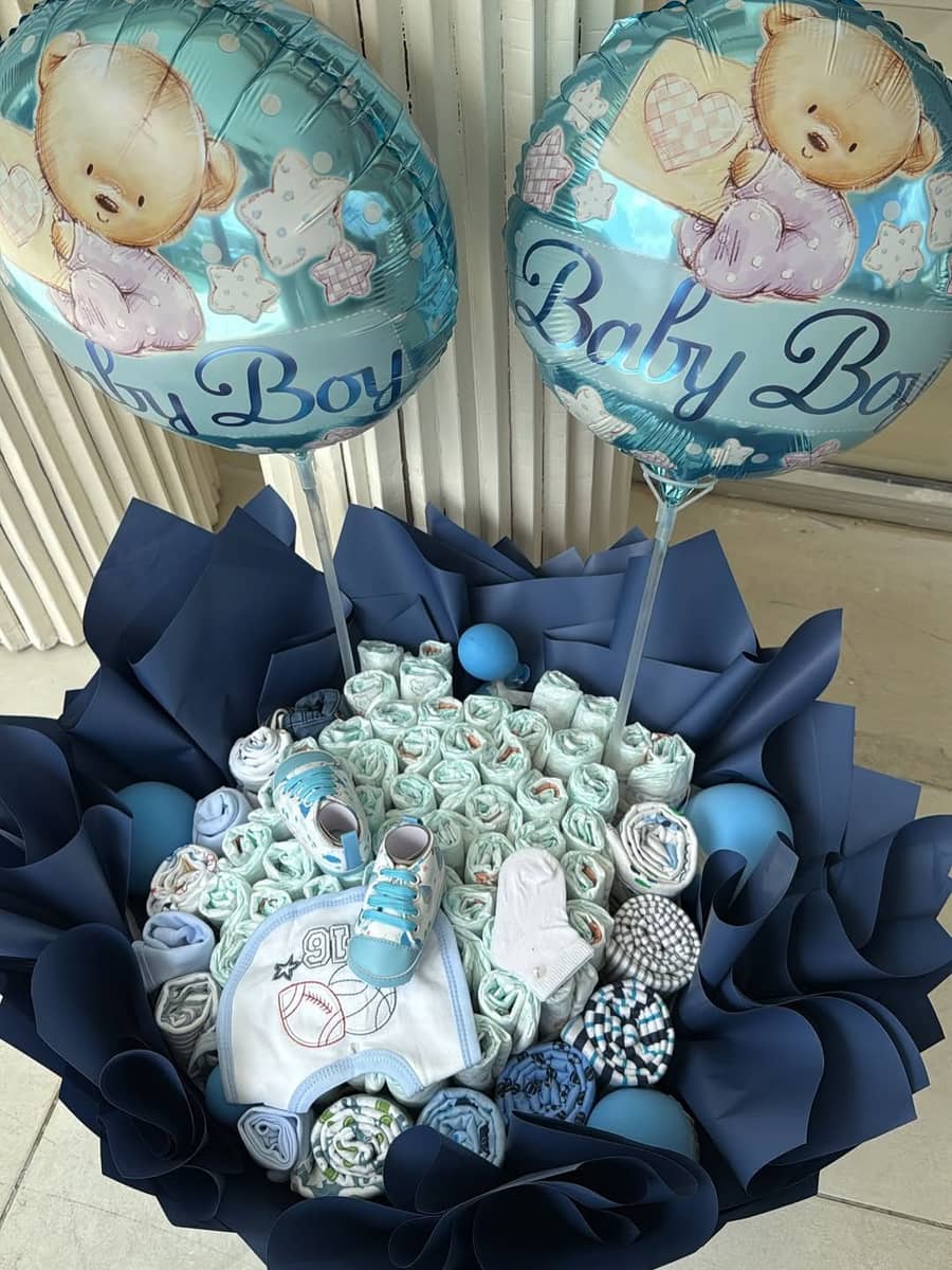 Little Prince Diaper bouquet — flowers delivered in Nairobi by Floral Whispers Gifts