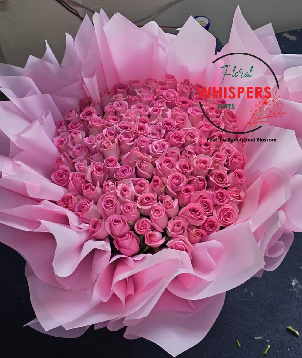150 Luxury Elegant Pink Flower bouquet — flowers delivered in Nairobi by Floral Whispers Gifts